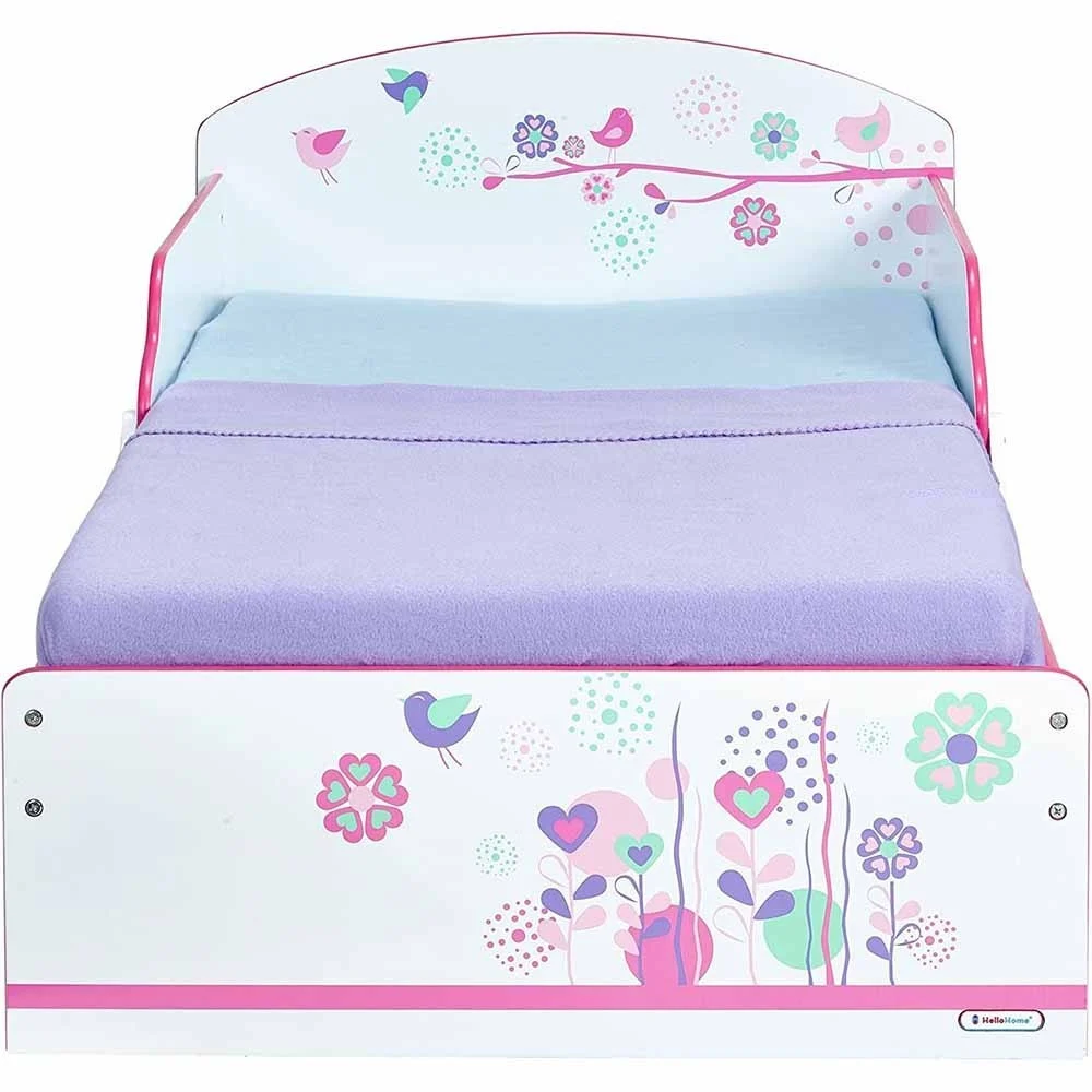 Lettino in legno per Bambina compreso di rete e non di materasso molto colorato e resistente