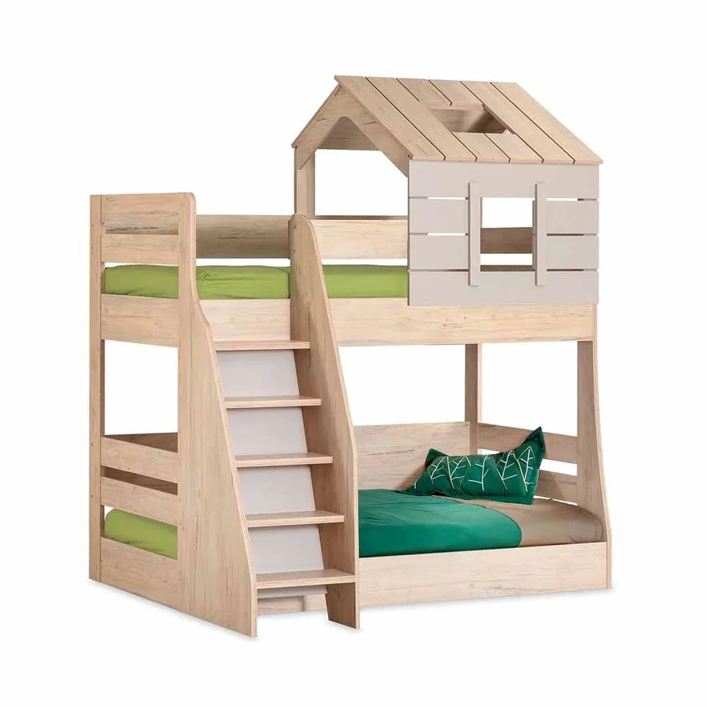 Letto a Castello Linea My House a forma di casa sull'albero