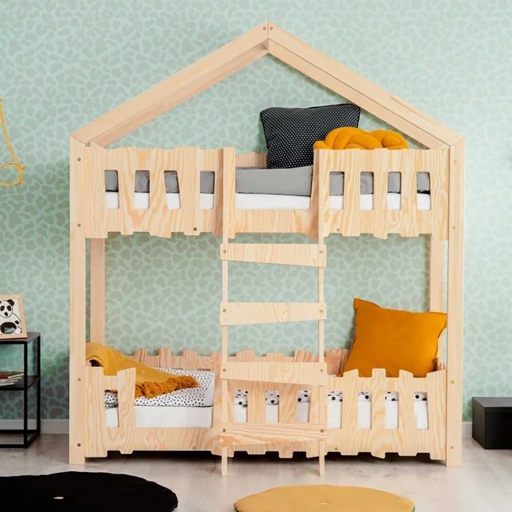 Letto a castello per bambini a forma di casetta design