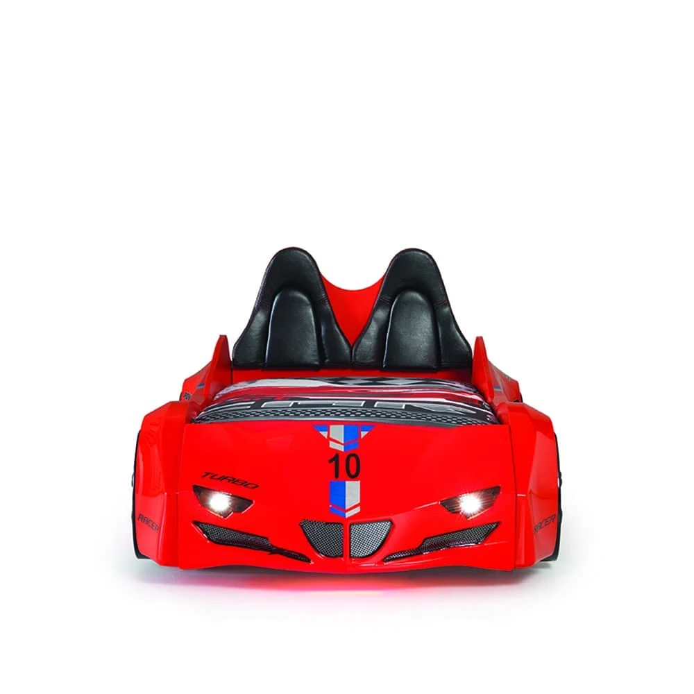 Letto a forma di auto GTI con luci LED suoni telecomandati