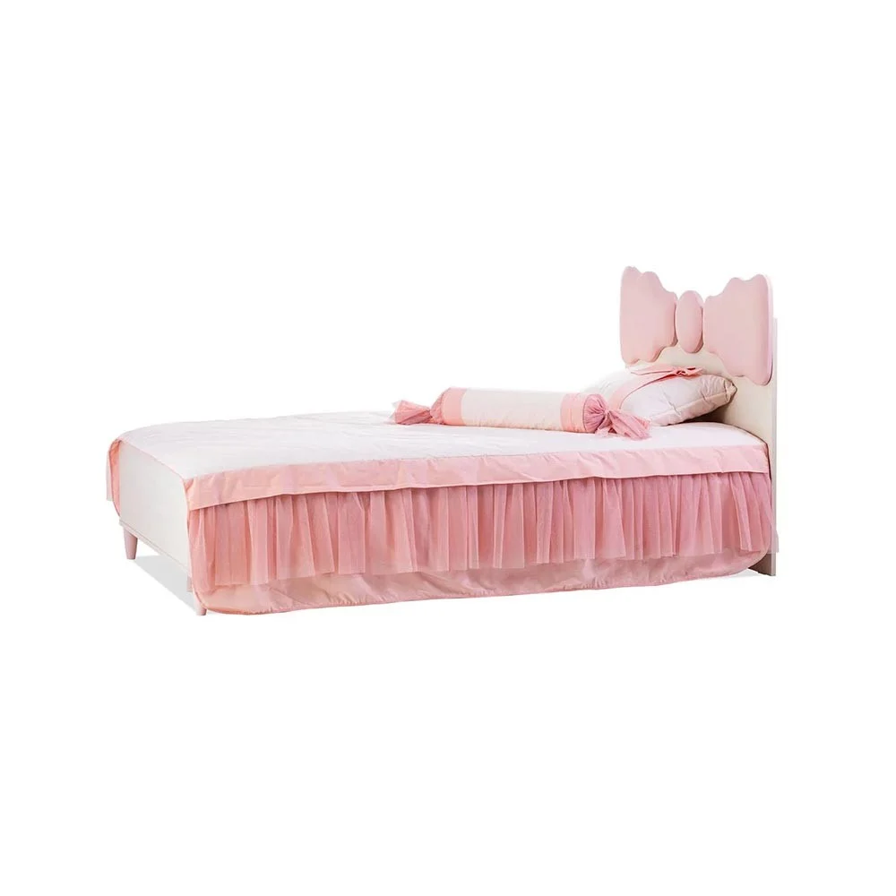 Letto per bambina Mocha Junior Linea Pollina con testata a forma di fiocco cm 100x200 in varie versioni