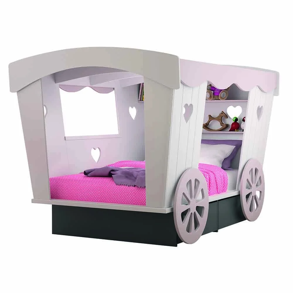 Letto per bambini a una piazza e mezza a forma di Carrozza di Mathy by Bols