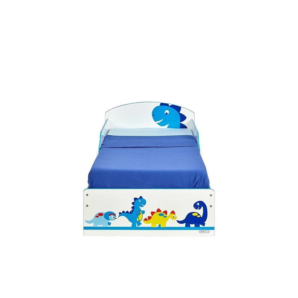 Letto per bambini Dinosauro in legno mdf con simpatiche stampe di dinosauri per arredare con armonia