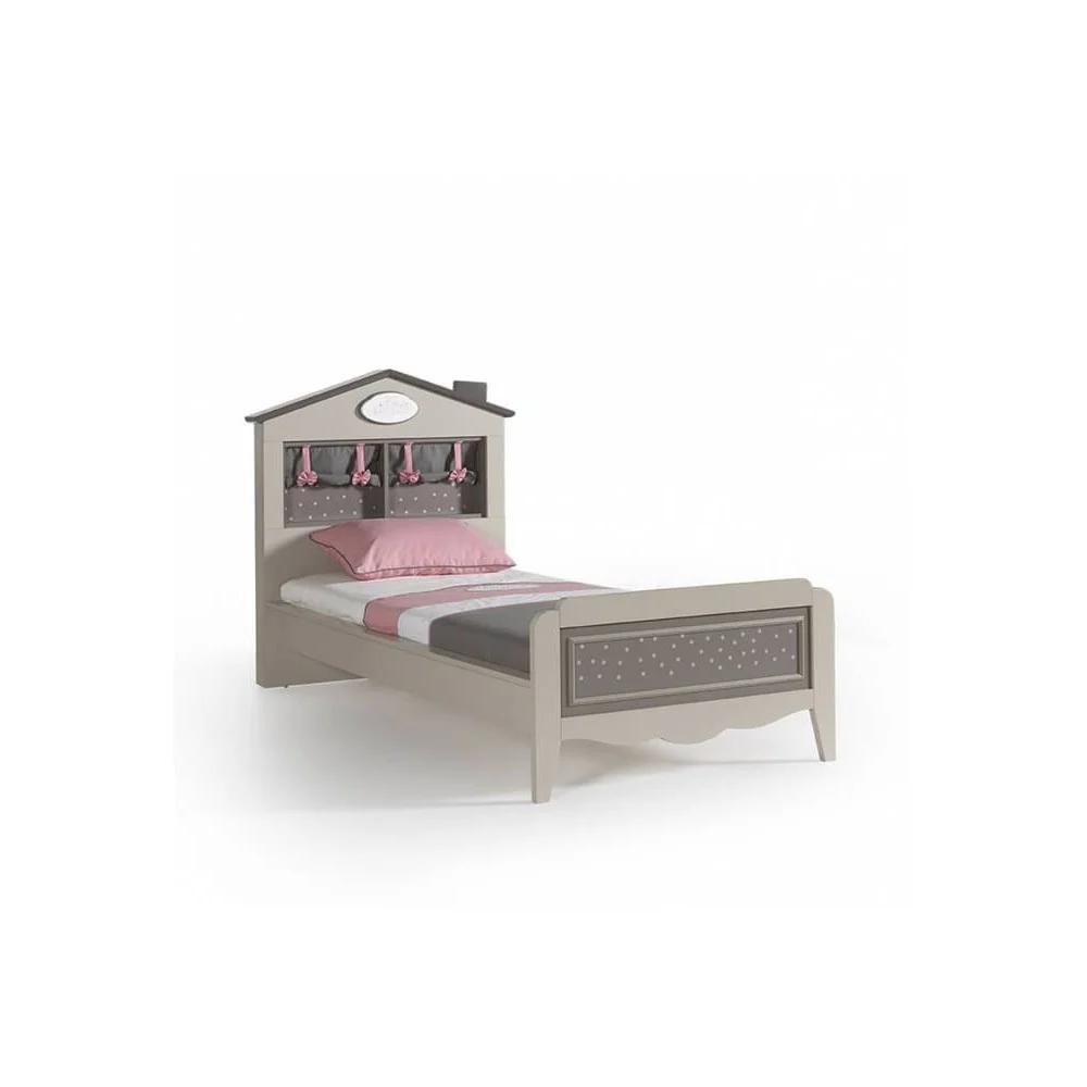 Letto Pretty Disponibile ad una Piazza o una Piazza e Mezzo, con Testata Trapuntata