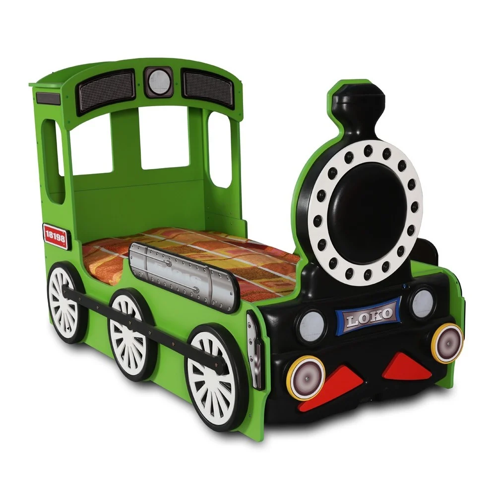 Letto Trenino verde o rosso per Bambini e Bambine