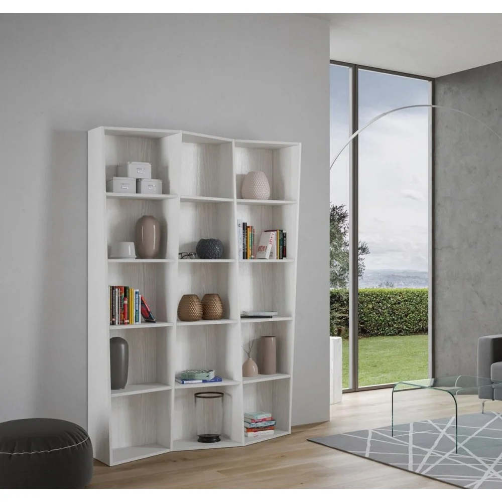 Libreria Trek di Itamoby realizzata in microparticelle di legno dal design moderno adatta per soggiorni o uffici