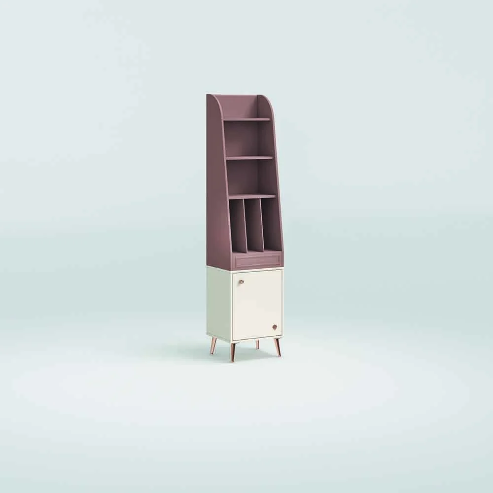 Cilek Libreria Elegance in Laminato Bianco e Rosa adatta alla Camera di una Bambina