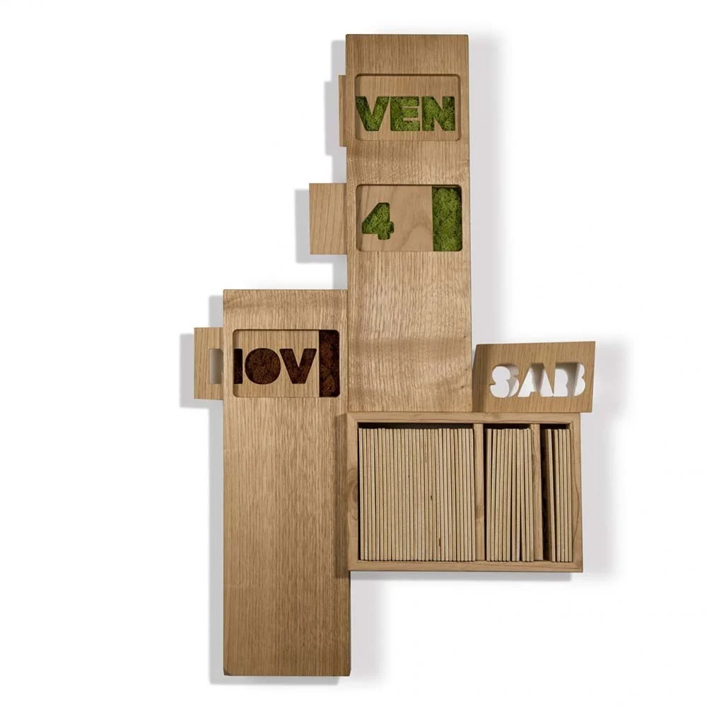 Linfadecor Calendar calendario in legno con vegetali stabilizzati