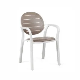 PALMA POLTRONA BIANCO TORTORA
