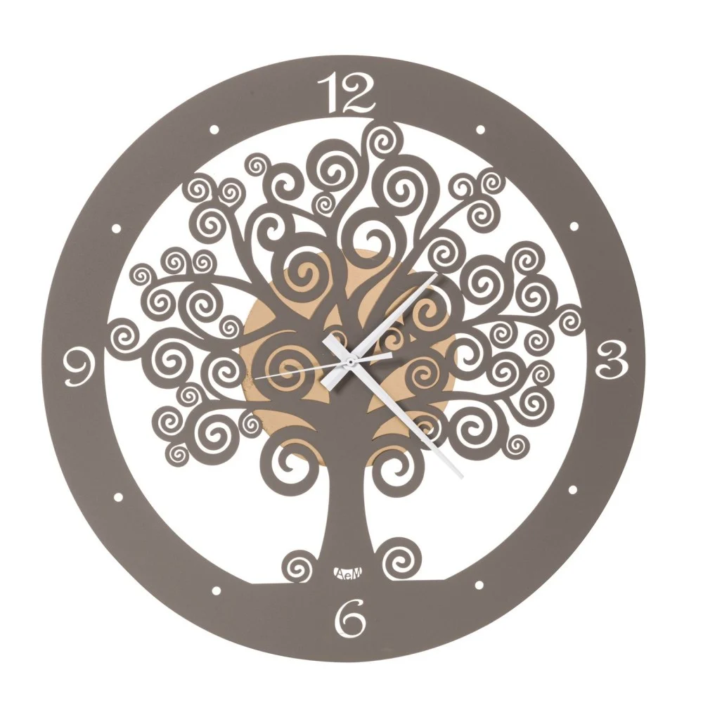 Orologio Albero della Vita di Arti e Mestieri realizzato in metallo disponibile in due diverse finiture e dimensioni