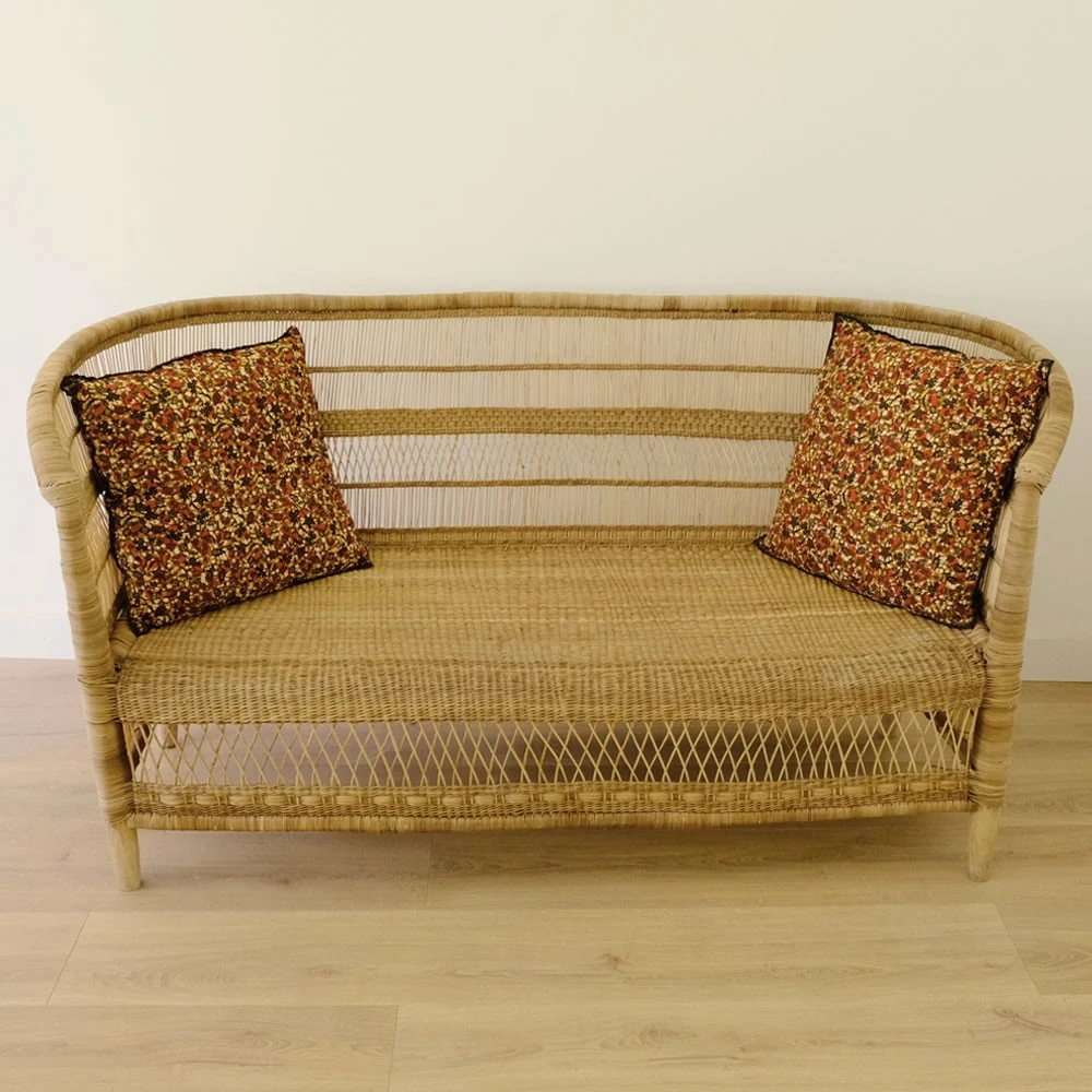 Panca tripla in rattan naturale Malawi