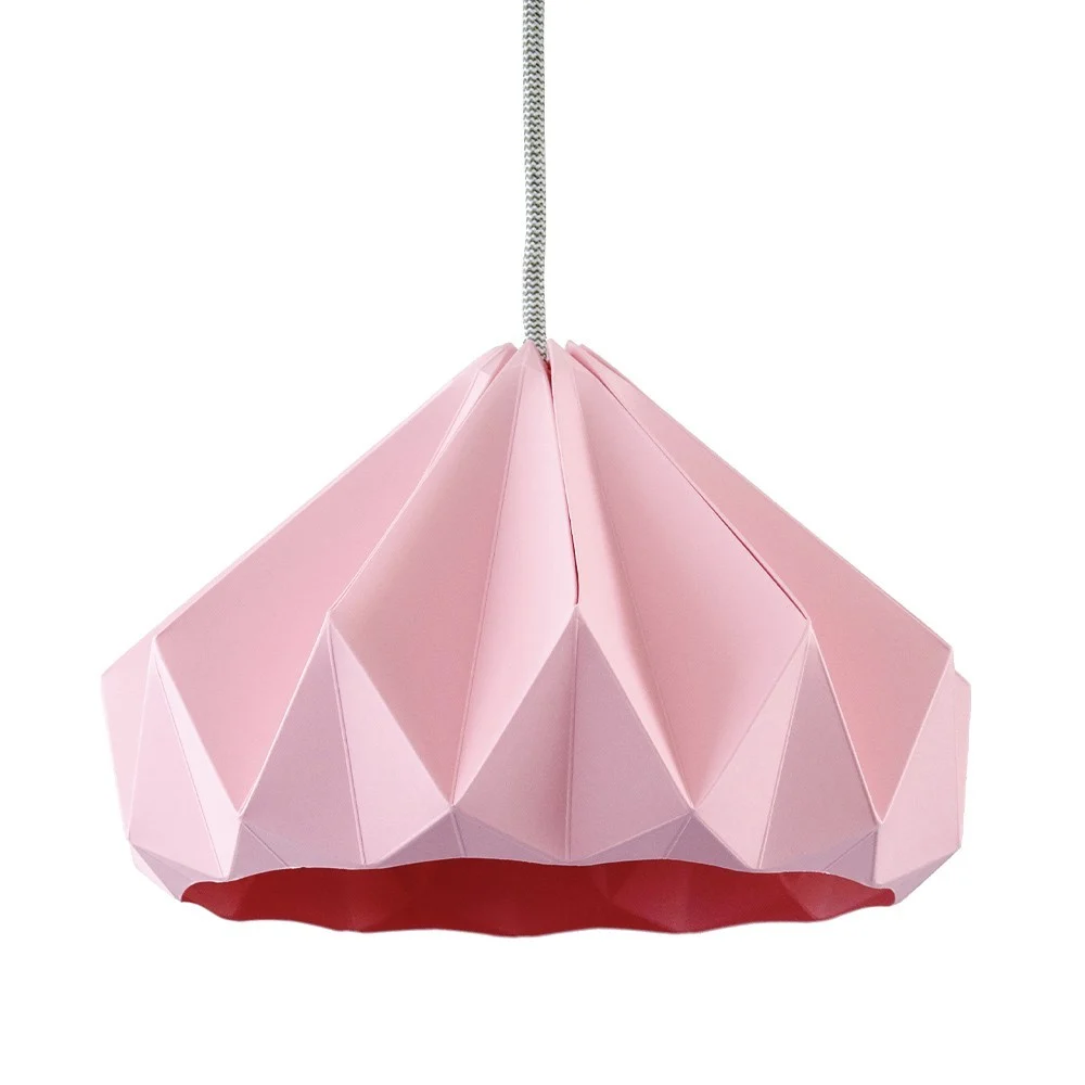 Pendente origami in carta castagna rosa
