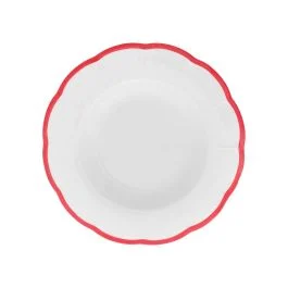 PETALO PIATTO FONDO CM.22,8 BORDO ROSSO