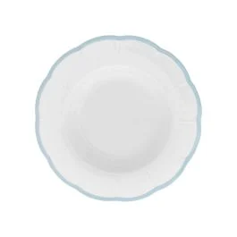 PETALO PIATTO FONDO CM.22,8 BORDO AZZURRO