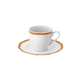 PETALO TAZZA CAFFE' CON PIATTO BORDO OCRA