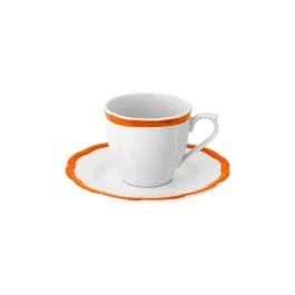 PETALO TAZZA CAFFE' CON PIATTO BORDO RUGGINE