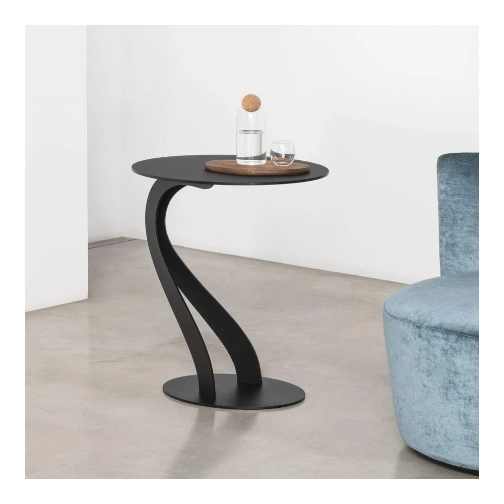Pezzani Swan tavolino da salotto ovale con piano in vetro acidato temperato