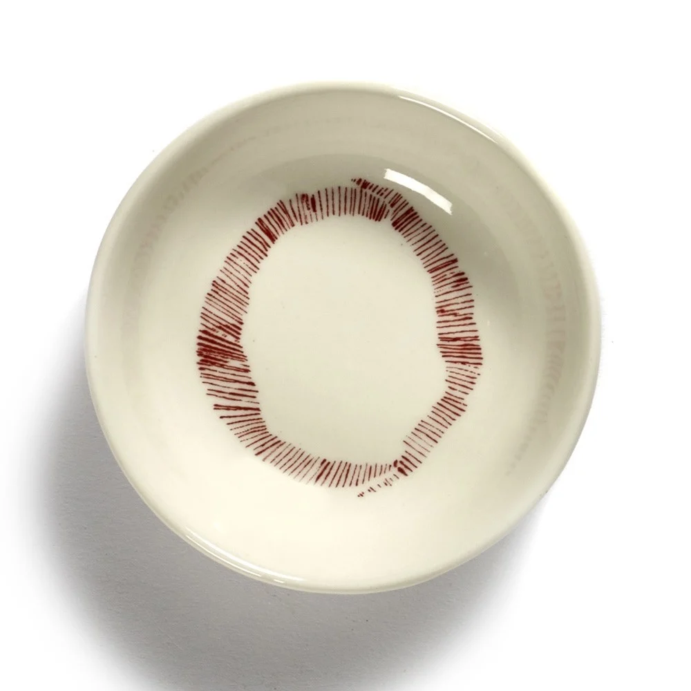 Piatto Festa Ottolenghi bianco strisce rosse XS