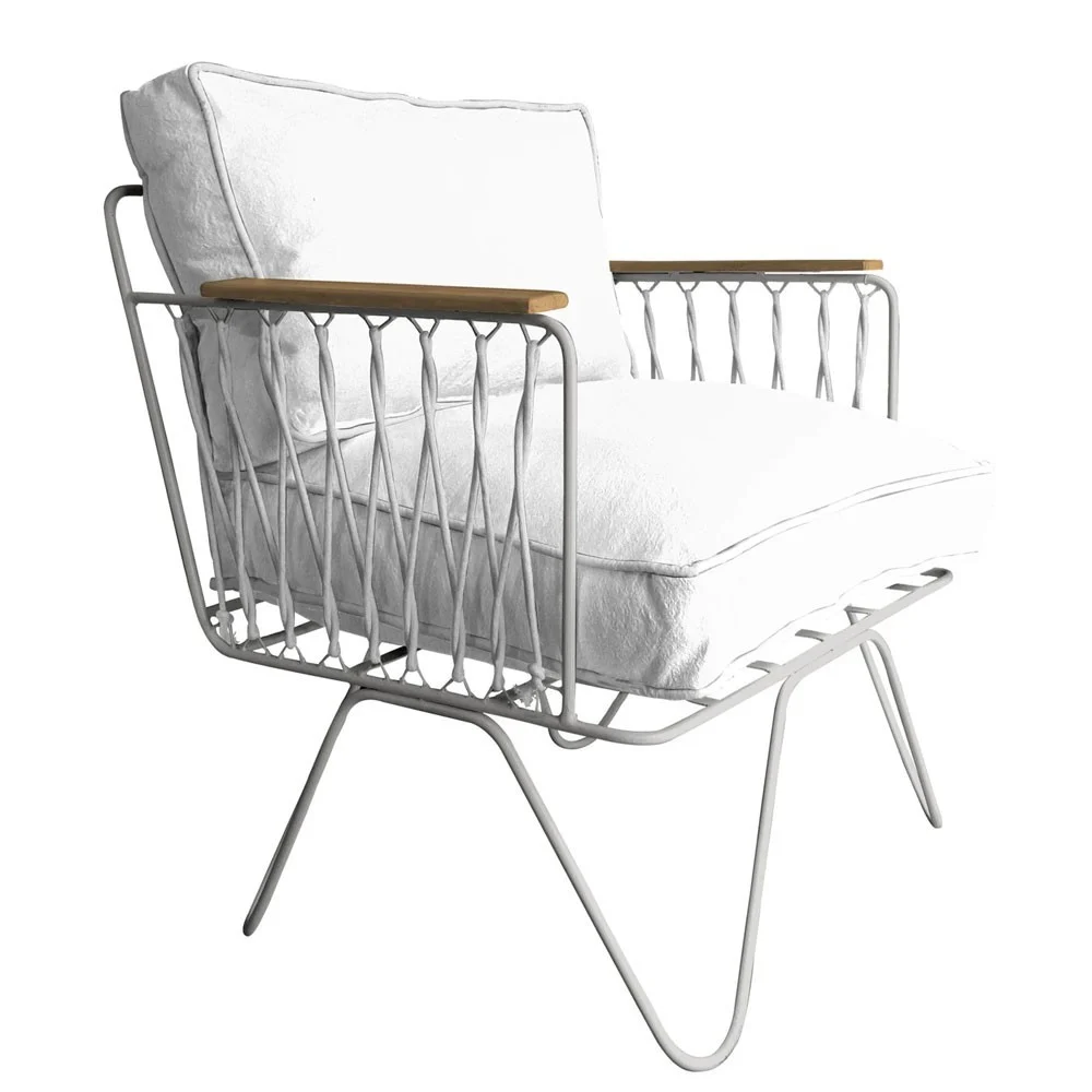 Poltrona Croisette in cotone bianco