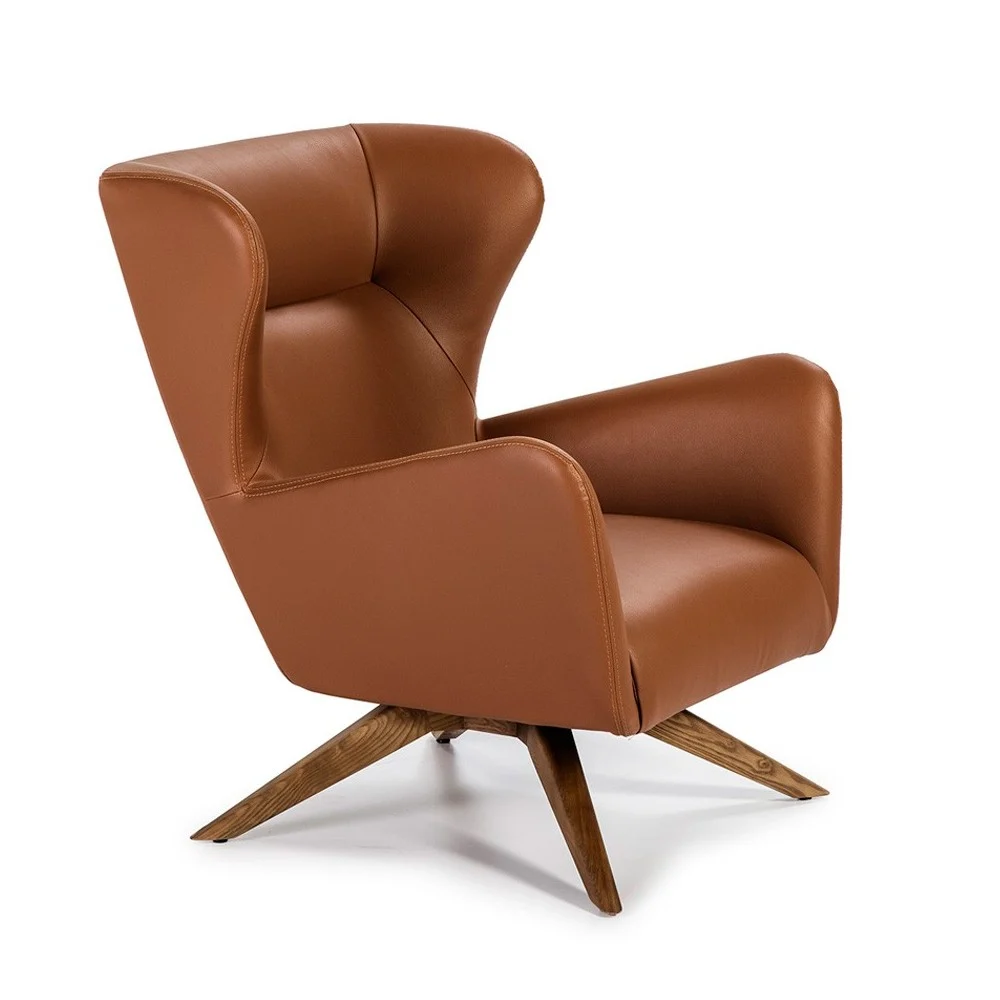 Angel Cerda poltrona 5038 Texas realizzata con struttura in legno massello e rivestita in similpelle