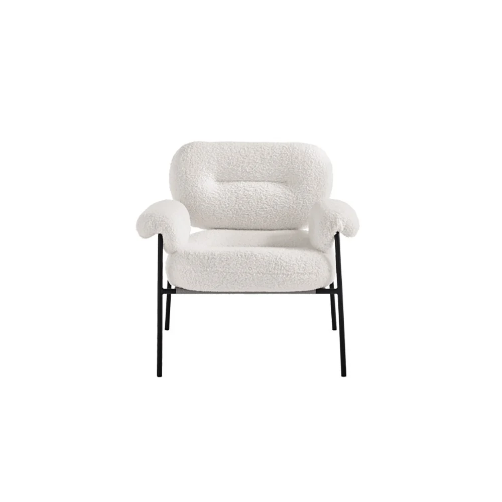 Poltrona moderna Kent rivestita in boucle