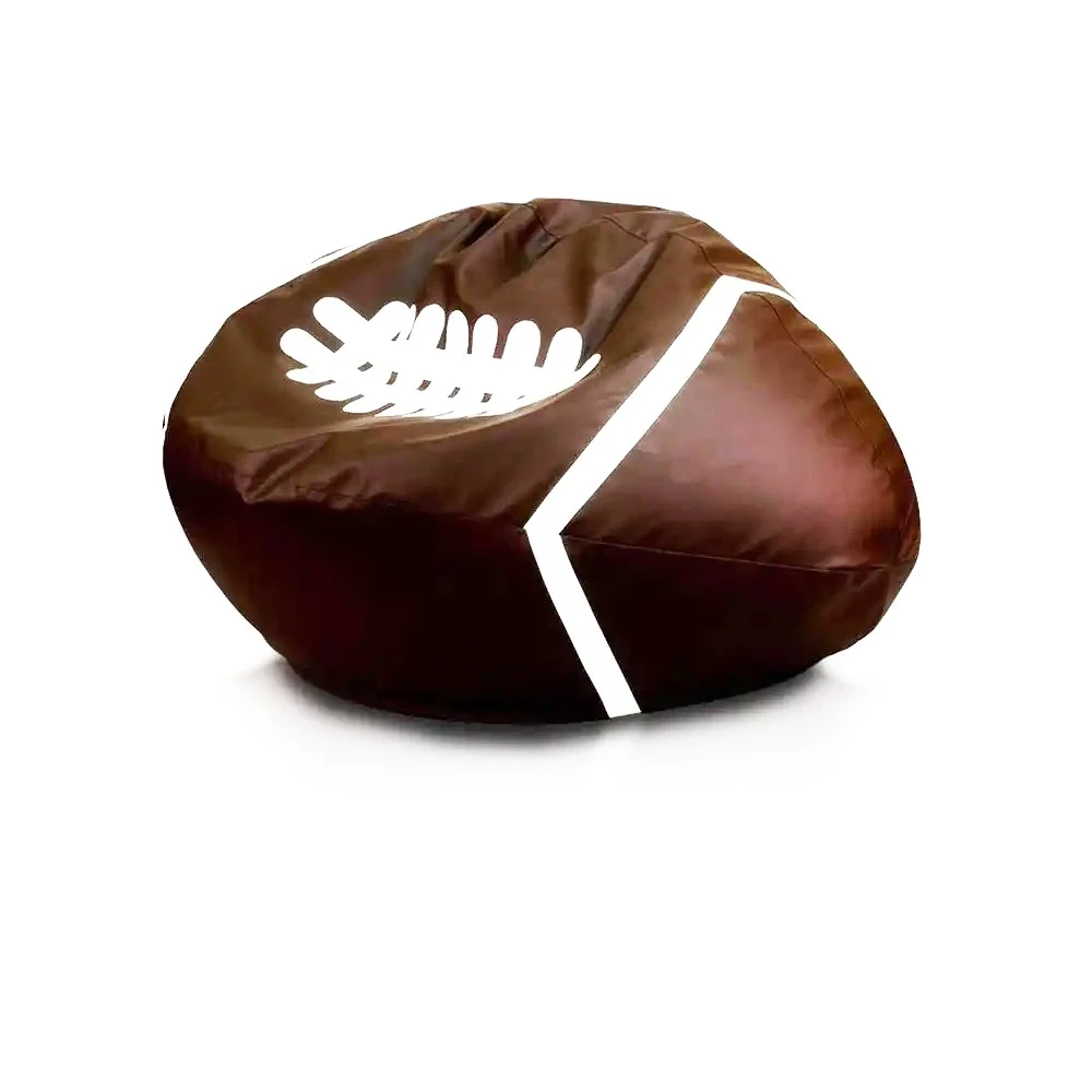 Poltrona sacco pallone da rugby rivestito in ecopelle