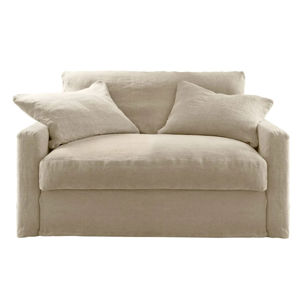 Poltrona trasformabile in lino Bidart 130 cm