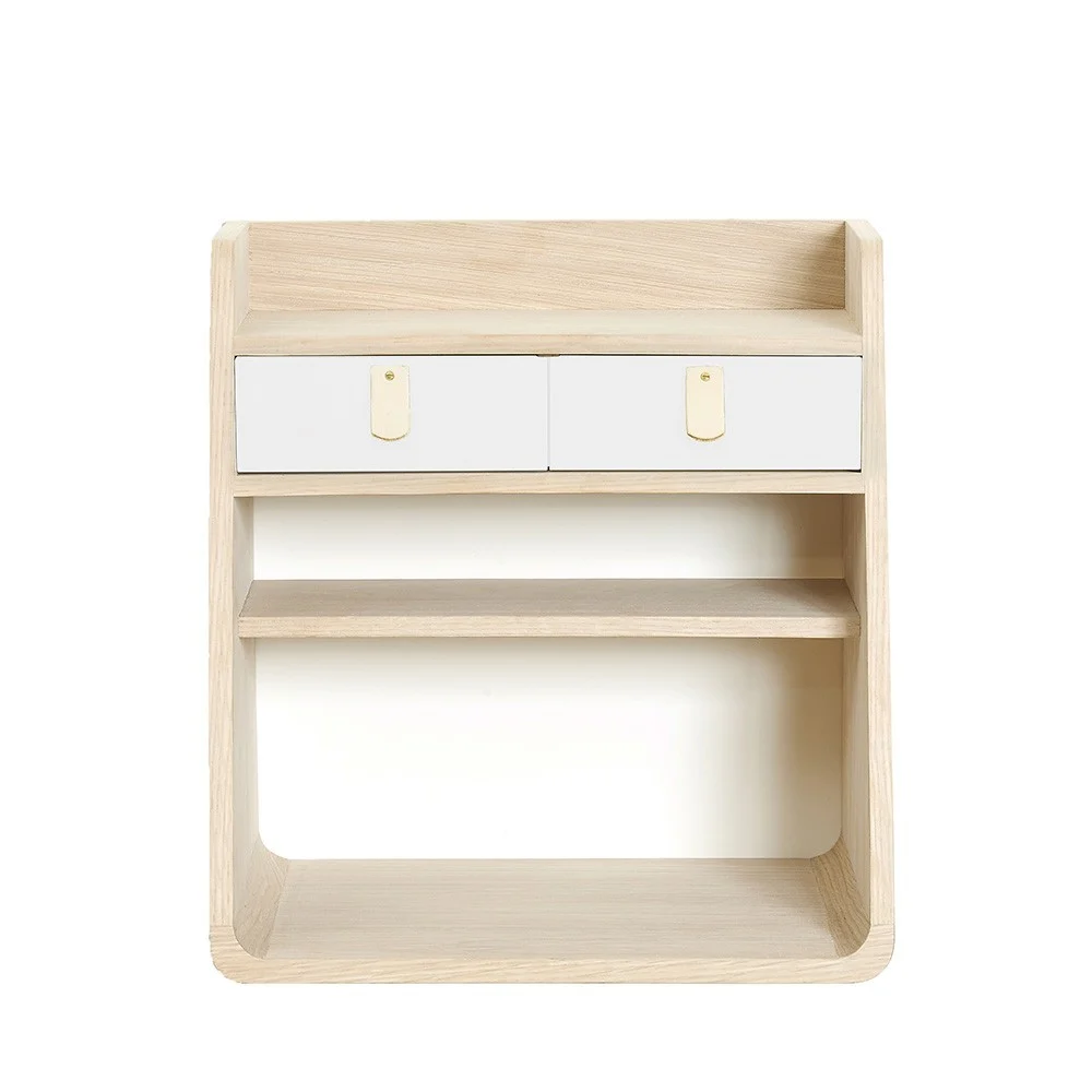 Portaoggetti da parete in rovere bianco Suzon