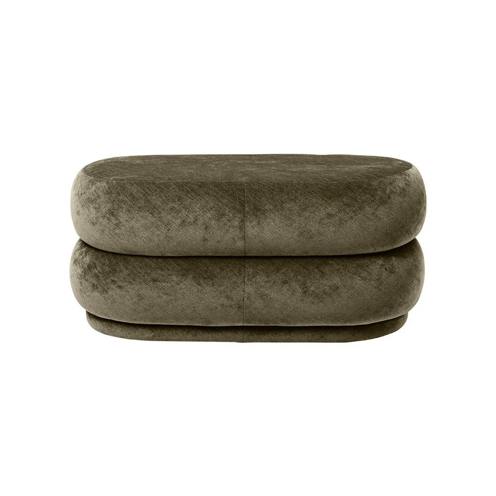 Pouf ovale verde M