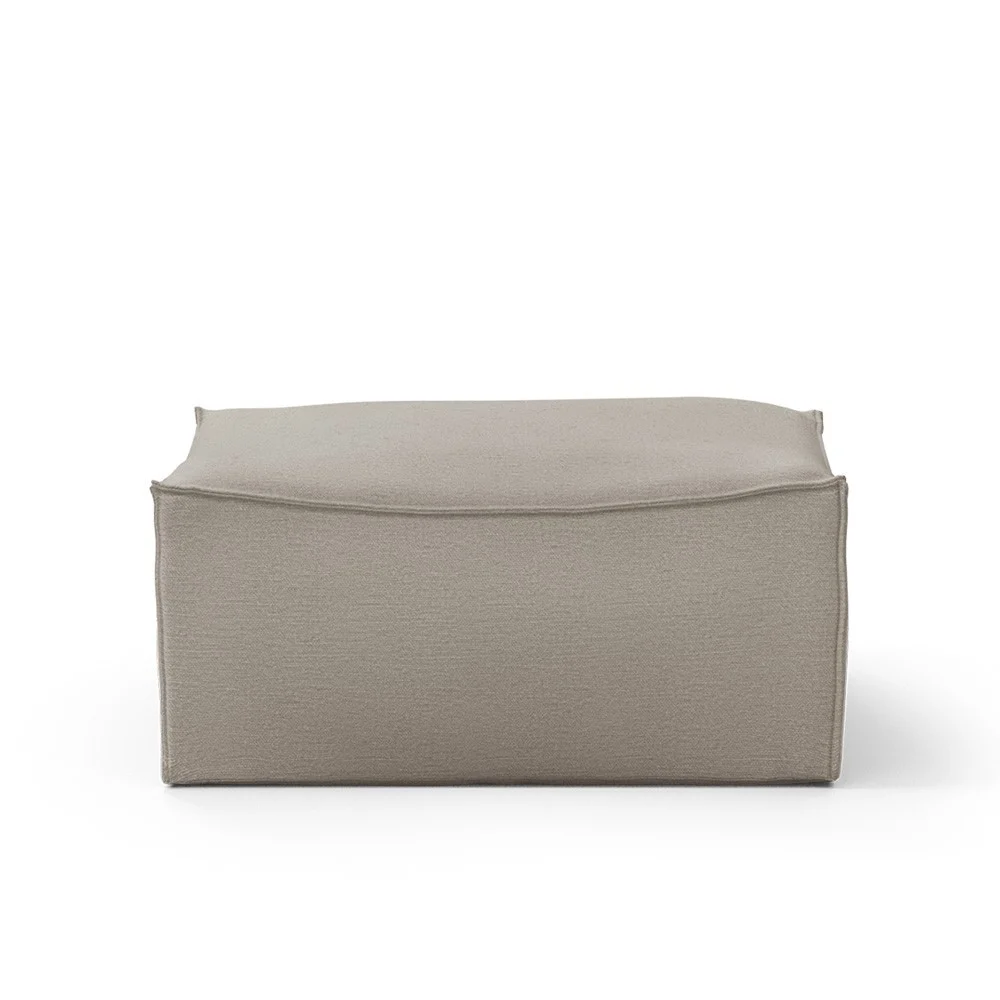 Pouf quadrato Catena S500 lino e cotone naturale