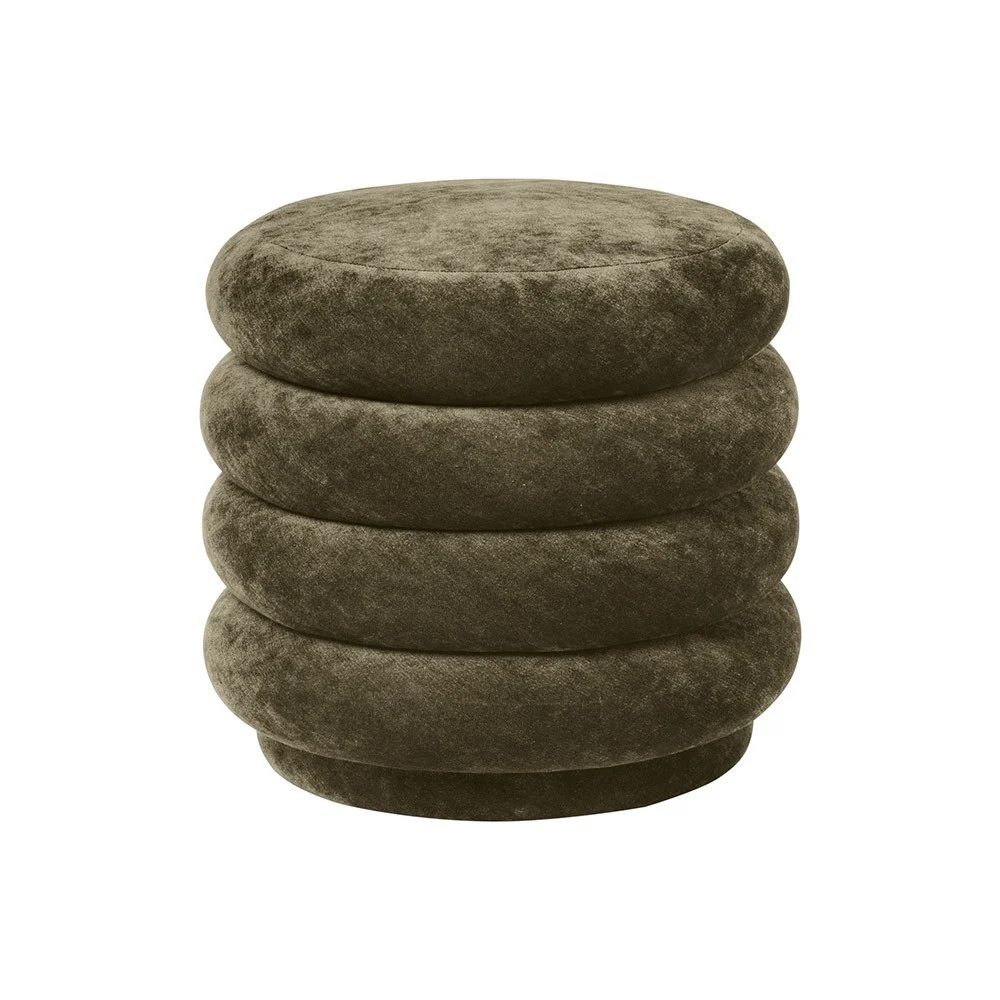 Pouf Round S velluto foresta