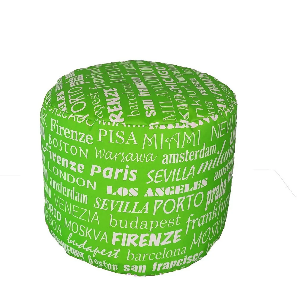 Pouf Sacco cilindro tondo impermeabile per interno ed esterno anche in stoffa city