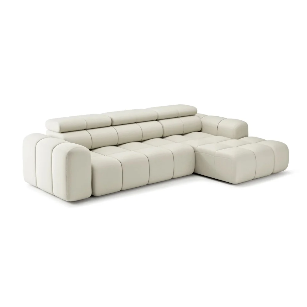 Puszman Bloom divano con chaise longue relax rivestito in tessuto