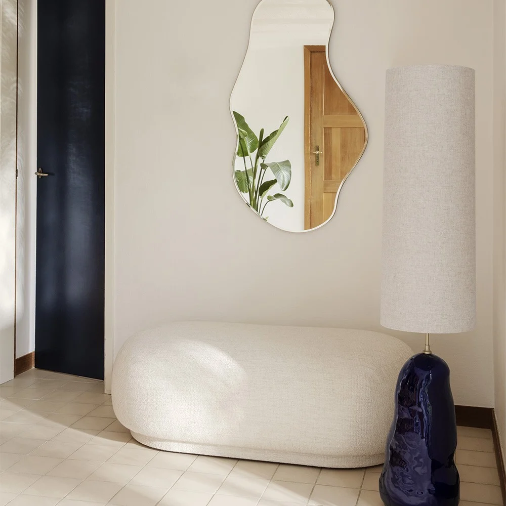 Rico Boucle pouf bianco
