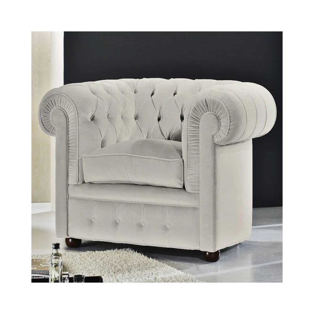 Riedizione Poltrona Chester del design ancora Anonimo in vera pelle italiana