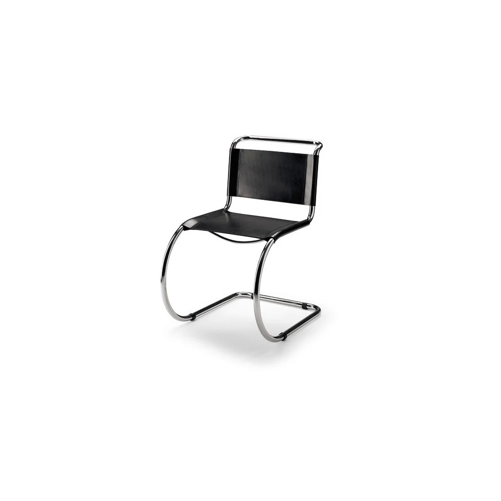Riedizione Sedia Mr Chair di Ludwig Mies van Der Rohe in cuoio o rattan con o senza braccioli