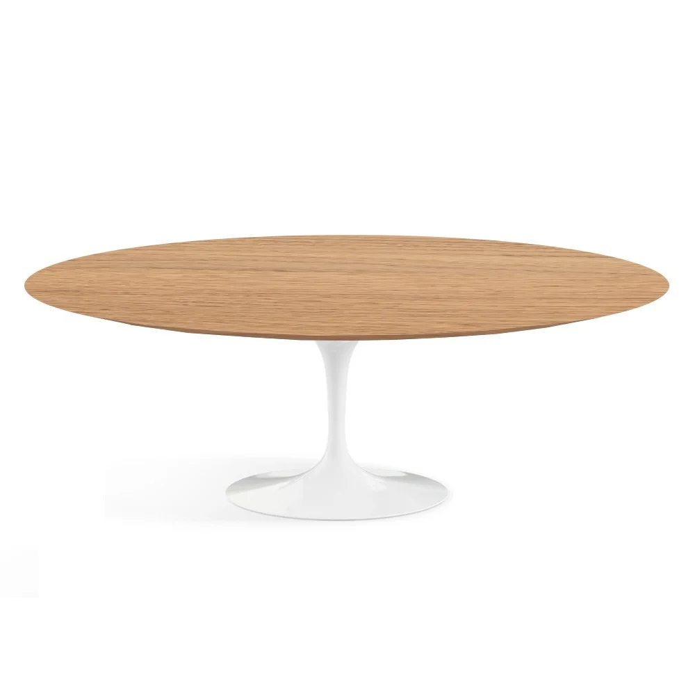 Tavolo ovale Tulip con piano in Legno massello