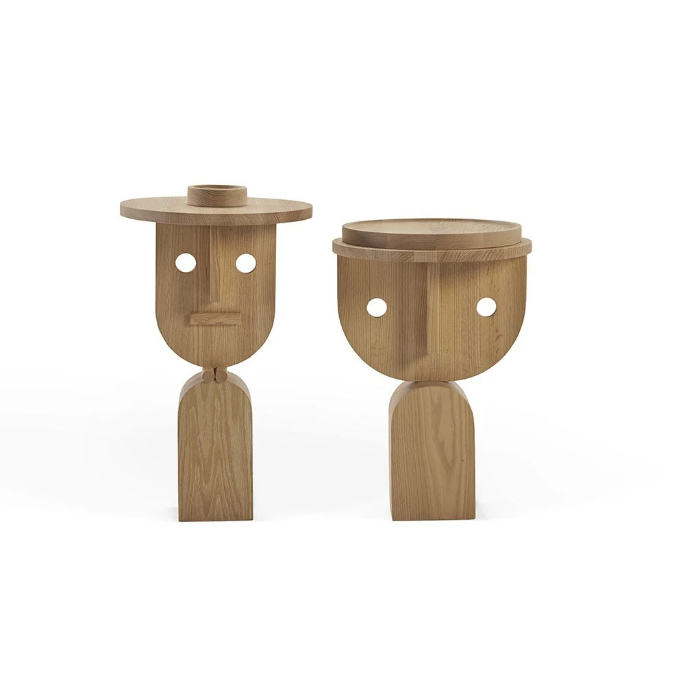 Sancal Faces tavolino da salotto rotondo in rovere in varie finiture