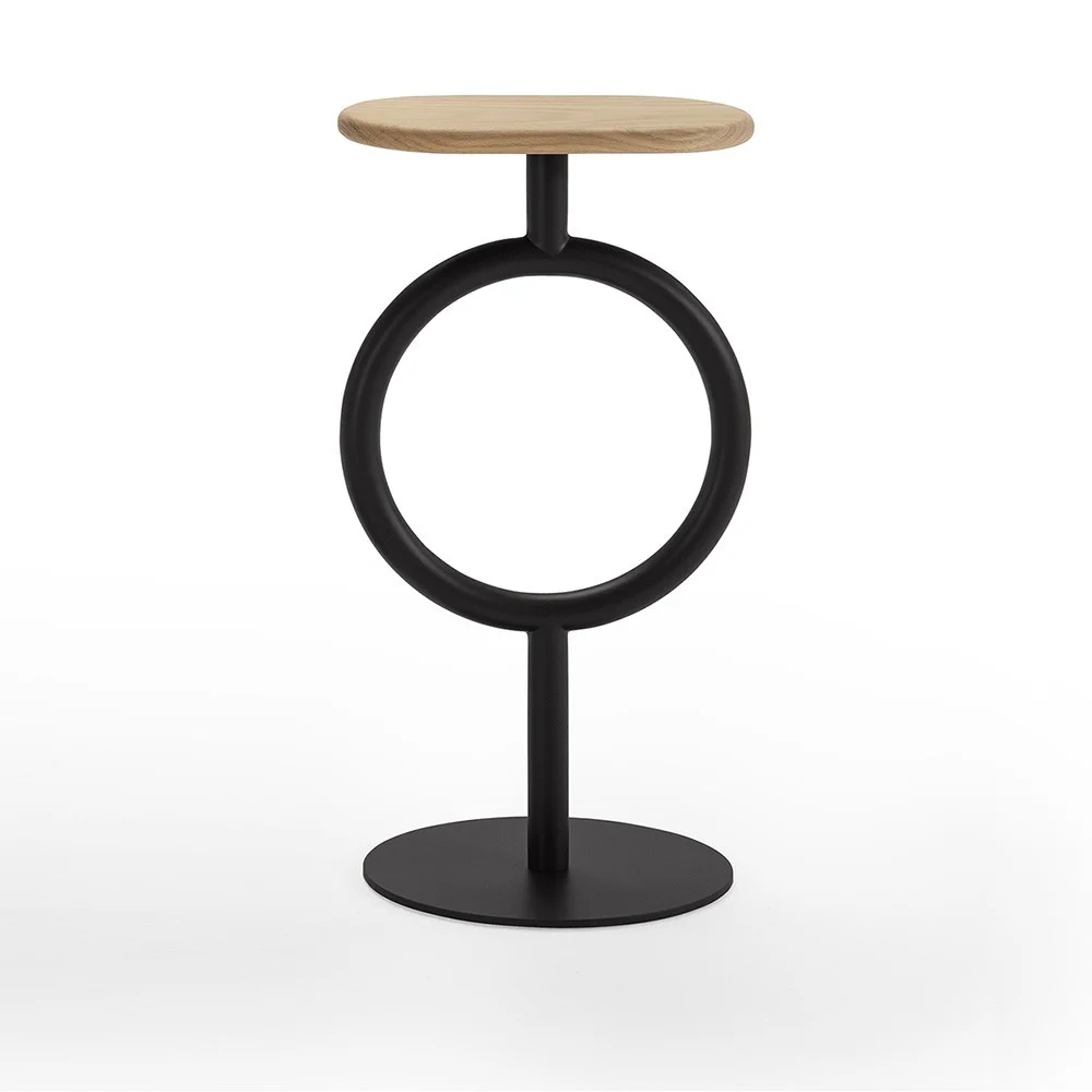 Sancal Totem sgabello in acciaio e seduta in Mdf massello