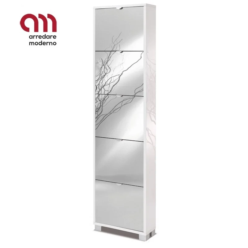 Scarpiera slim con specchio 10 paia Art.785SLSPFU