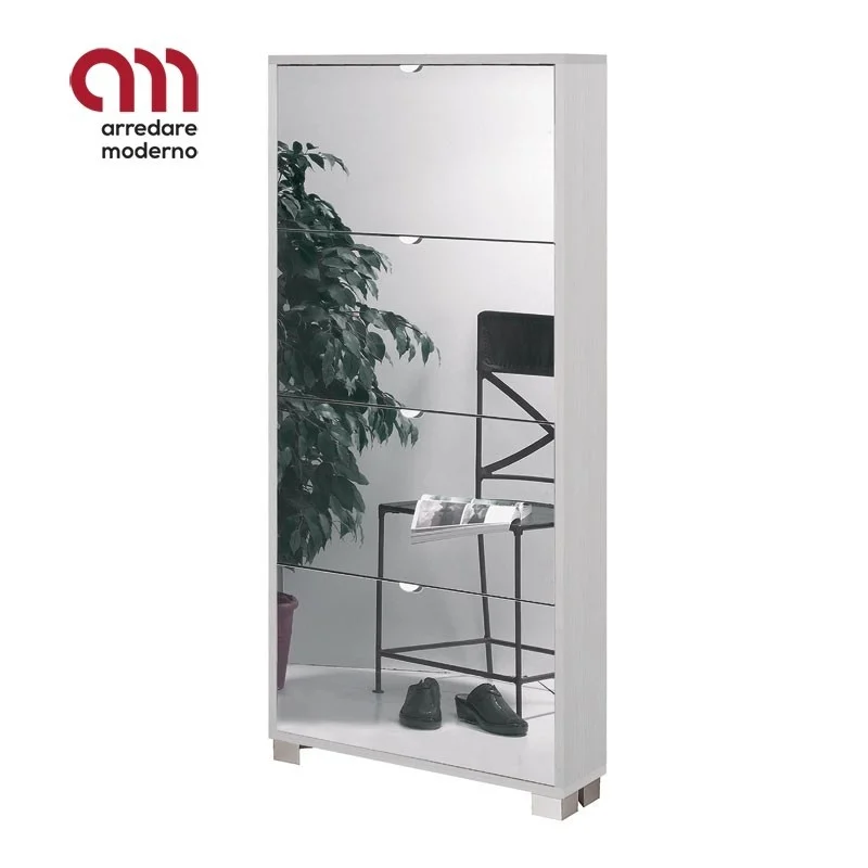Scarpiera slim con specchio 12 paia Art.754SPFU