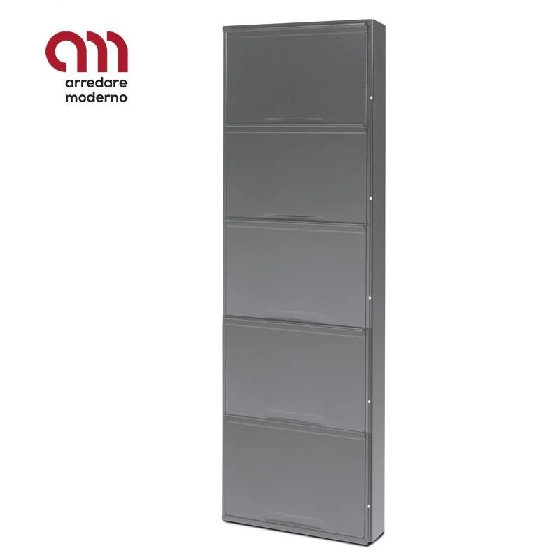 Scarpiera slim in acciaio 5 ante 10 paia Art.As105