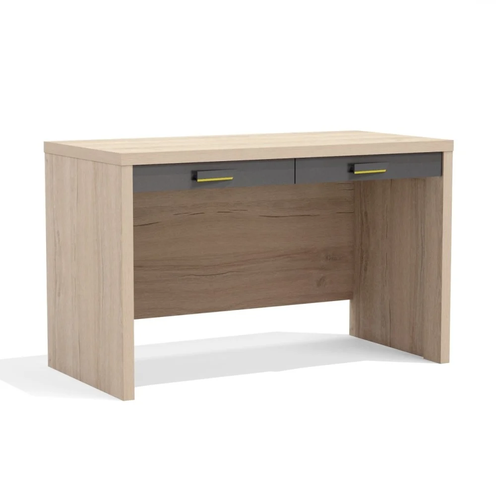 Scrivania a due cassetti City indicata per camere o piccoli studi realizzata in legno