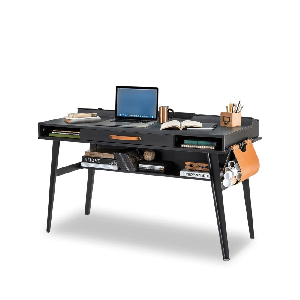 Cilek Scrivania Dark Metal in legno con gambe rivestite in similpelle disponibile con pannello o senza