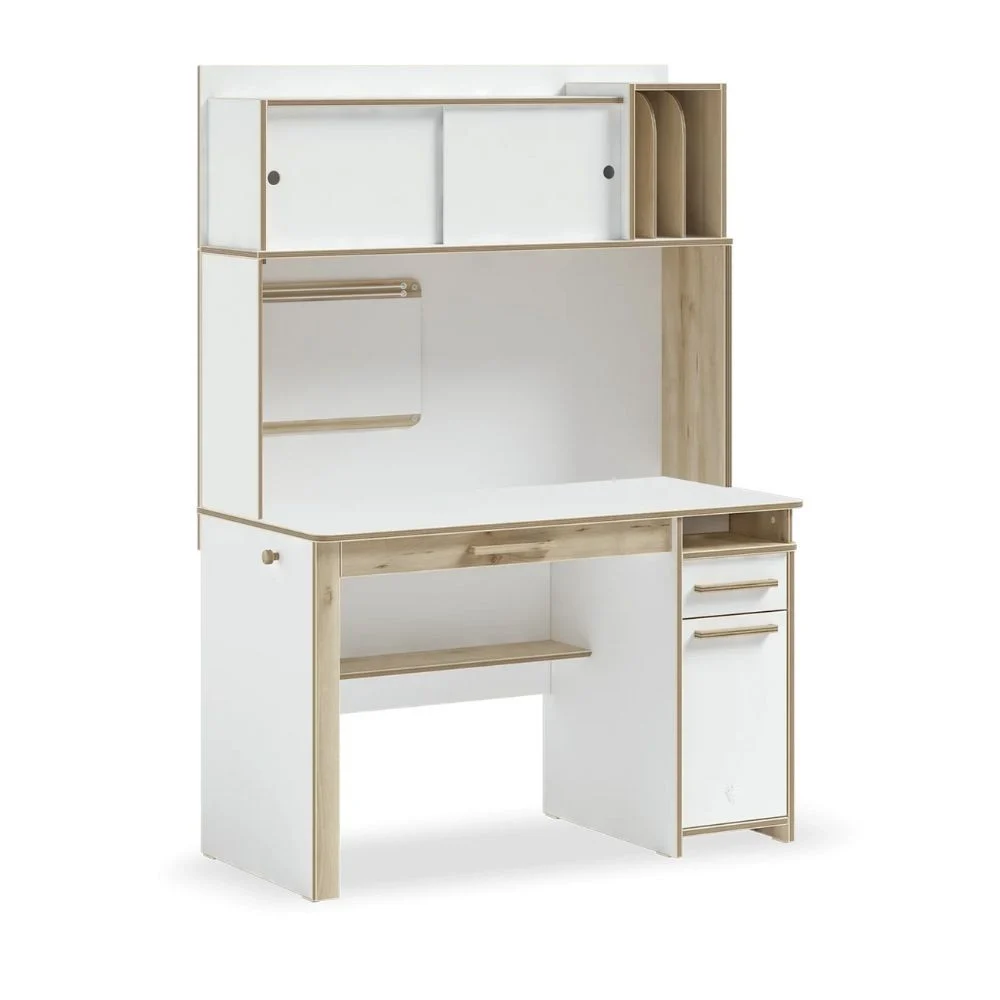 Cilek scrivania Modera in finitura bianco e legno naturale
