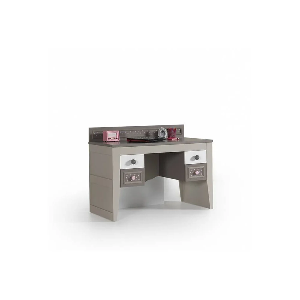 Scrivania Pretty con Finitura Tortora e Decorazioni con Cassetti