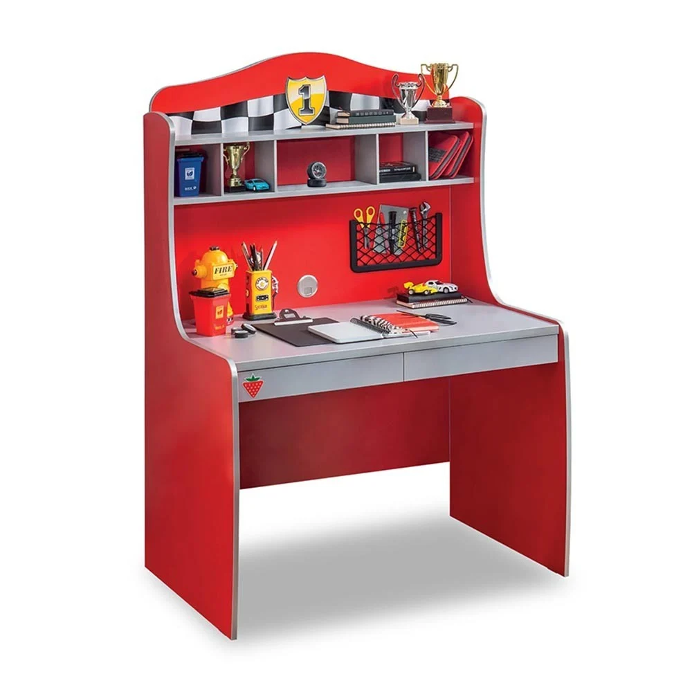 Cilek Scrivania Racecup con Due Cassetti, Ispirato alla Formula Uno, Disponibile in Rosso