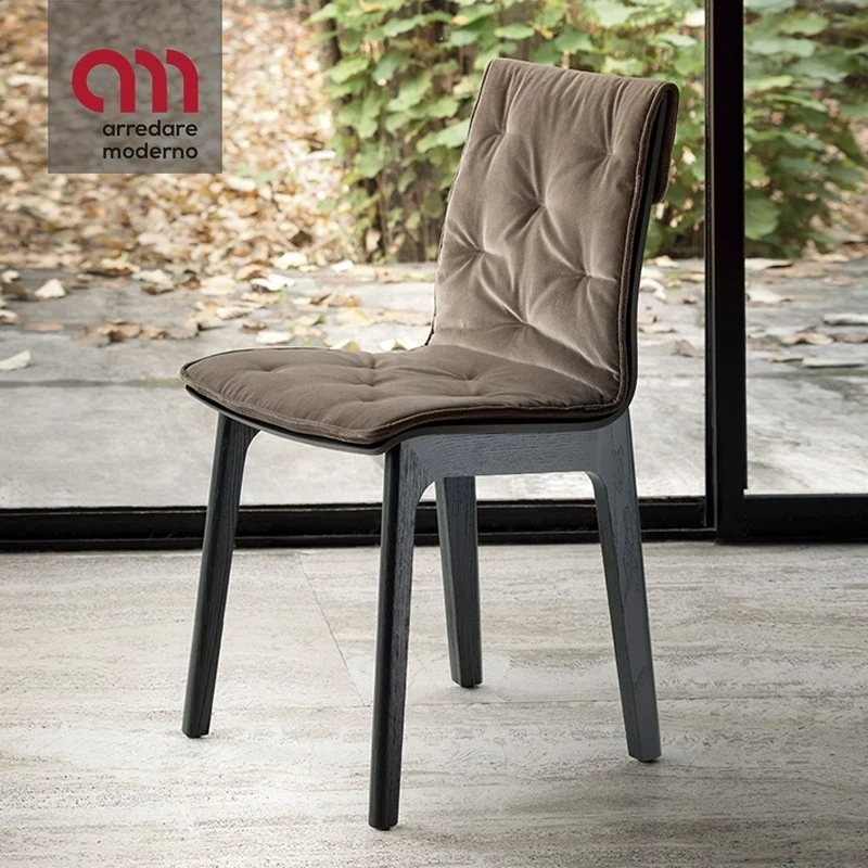Sedia Alfa Bontempi Casa in legno con cuscino