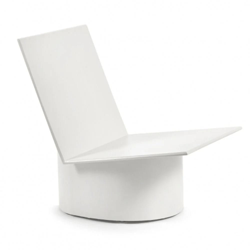 Sedia bassa Valérie in metallo bianco