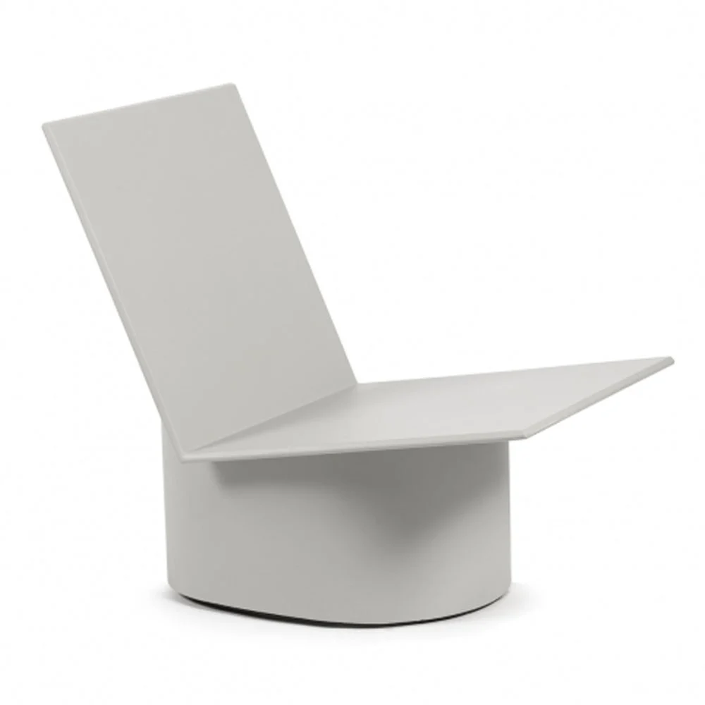 Sedia bassa Valérie in metallo grigio